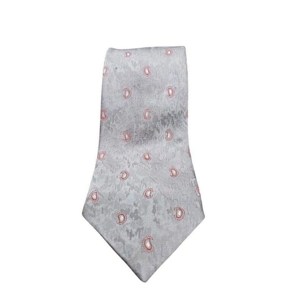 Halston III Gray/Maroon Polyester/Silk Tie 59 x 4"